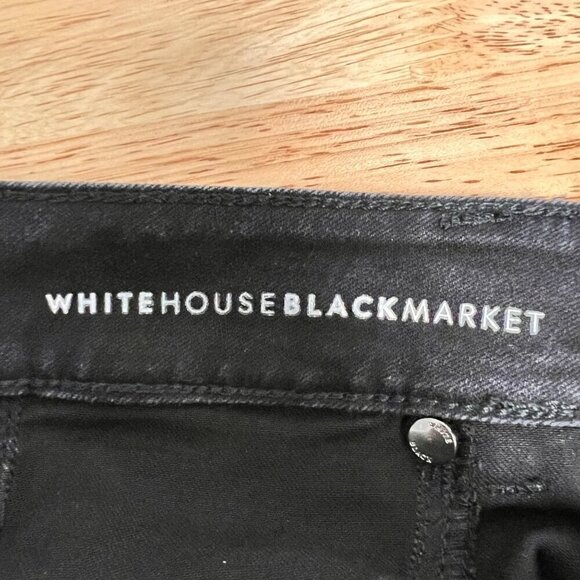 White House Black Market Cropped Jegging Black Womens Size 0 Zip Ankle - Picture 8 of 10
